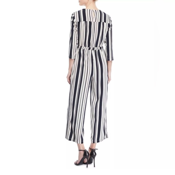 Free Generation Los Ángeles Women’s Striped Wrap Top Wide Leg Jumpsuit Size L - Picture 2 of 15